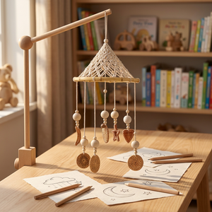 Campanilla <span class=keywords><strong>de</strong></span> Madera para <span class=keywords><strong>Cuna</strong></span>, Juguete <span class=keywords><strong>de</strong></span> Peluche, Decoración Colgante para Habitación <span class=keywords><strong>Infantil</strong></span> - Product Image 1