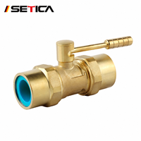 Vanne à boisseau sphérique SETICA bleue en PPR et laiton à double union avec noyau en laiton, vanne de contrôle d'eau à fusion par emboîtement pour raccordement de tuyauterie de bâtiment