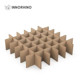 INNORHINO-cartón personalizado de fábrica, caja de cartón corrugado grande, divisor de 36 celdas, marrón, barato