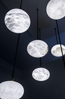 Lustre LED ovale moderne et élégant en albâtre espagnol de style nordique pour villa, table à manger, salon, luminaire domestique