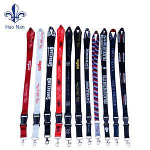 No Minimum Order Eco-Friendly Durable Full Color Silk Screen Printed Polyester ID Card Holder Neck Strap Lanyard Hook Custom