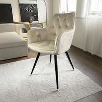 Chaise de salle à manger d'hôtel en velours rembourré de luxe Chaise de salon Chaise de table de salle à manger au design moderne de cuisine de restaurant