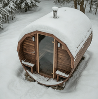 Sauna en bois de cèdre rouge massif pour 4 à 6 personnes, moderne, extérieur, avec poêle électrique ou à bois, verre panoramique, écologique, vapeur sèche