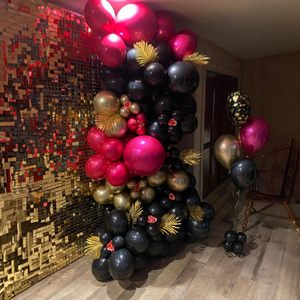 Lots Stock Fast Delivery Classic Style <strong>Prom</strong> Birthday Party <strong>Balloon</strong> Garland Arch Kit Metallic Red Gold with Black White <strong>Balloons</strong> - Product Image 4