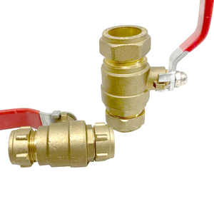Robinet d'arrêt d'eau en laiton de 1/2 pouce mâle, à commande manuelle, à raccord rapide, avec clip de déconnexion - Product Image 1