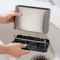 Organisateur de comptoir en métal pour ustensiles de cuisine égouttoir pour couteaux fourchettes cuillères savon à main éponge lave-vaisselle support de rangement