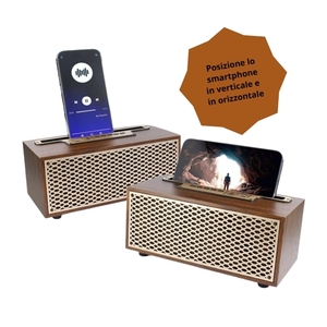 Altoparlante Bluetooth Effetto Legno Vintage, Sistema Audio Wireless Portatile - Product Image 3
