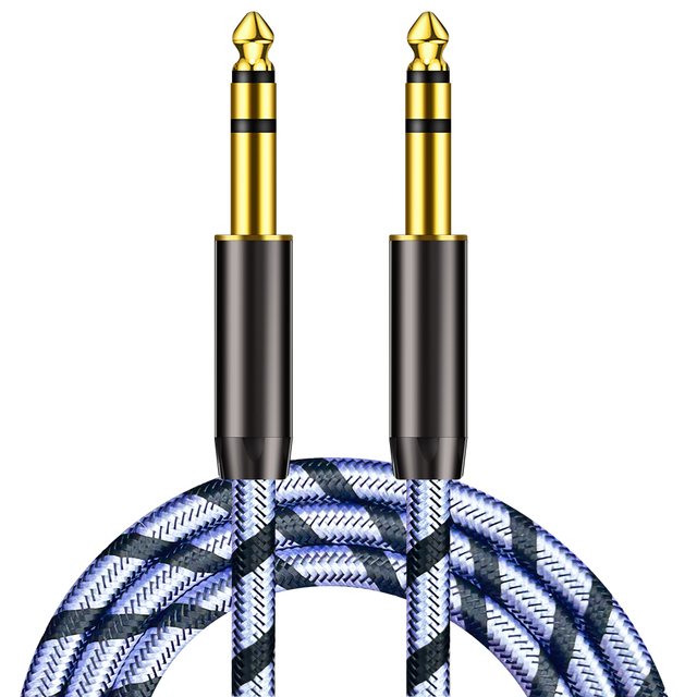 1/4 Inch TRS Instrument Guitar Cable Straight 6.35mm Guitar Bass Cord,Quarter Inch 6.5mm Male Jack Stereo Audio Balanced Line