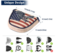 ASL GOLF Housses de putter de golf personnalisées en forme de mallet, en cuir PU avec logo brodé