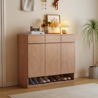 Meuble à chaussures en bois de frêne, design moderne et minimaliste, multi-niveaux, grande capacité, rangement pour entrée et salon, démontable, usage domestique