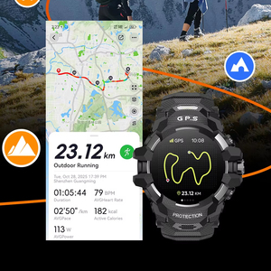 Montre connectée AMOLED GPS avec appels IA, suivi santé et sommeil, modes sportifs, étanche 3ATM, boussole, baromètre pour hommes - Product Image 1