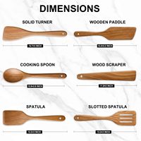 Offre Spéciale – Ensemble d'ustensiles de cuisine antiadhésifs en bois d'acacia : Spatules, Spatule à poisson et à œufs, Outils de cuisine pour la maison