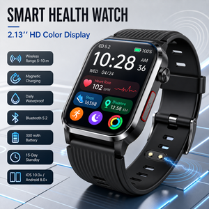 Montre connectée AMOLED carrée 2,13 pouces, directement de <span class=keywords><strong>l</strong></span>'usine, avec surveillance de la pression artérielle par pompe à air, appels et suivi de santé, certifiée CE FCC - Product Image 3