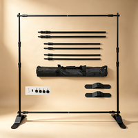 Support d'affichage universel télescopique en alliage d'aluminium, cadre extensible portable pour événements, fêtes, salons professionnels, publicité, toile de fond