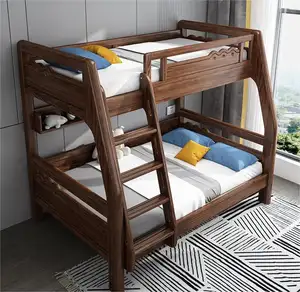 Toddler Bed Children's BedsAll Solid Wood Walnut BunkBunk Combination High-low 2 Level Bunk Bed Bunk Wood Bed