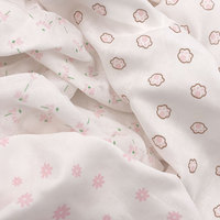 Eco organik 100% katun murni putih bunga merah muda kain muslin baju bayi untuk diy kain kasa bedong