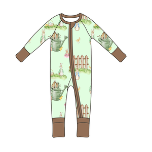 Ropa Infantil, Pijama de Bambú para Bebés y Niños con Diseño de Flores Moradas, con Cierre - Product Image 2