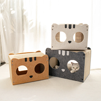 Grande maison de chat en papier ondulé de lit de grattoir de chat de feutre plié à la mode pour des chats