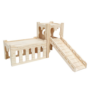 Château de lapin en <span class=keywords><strong>bois</strong></span> détachable, <span class=keywords><strong>maison</strong></span> de jeu en <span class=keywords><strong>bois</strong></span> massif à assembler pour cobaye, <span class=keywords><strong>chinchilla</strong></span>, lapin - Forme rectangulaire, toutes saisons - Product Image 5
