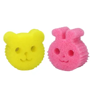 Hot Sale Multi-functional Soft In Warm Water Firm In Cold Deep Animal Shaped Cleaning Sponge Dish Sponge Pot Scrub