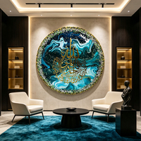 Décoration murale islamique 3D artisanale en MDF, résine époxy et diamants en cristal, style art moderne, idéale pour la décoration intérieure