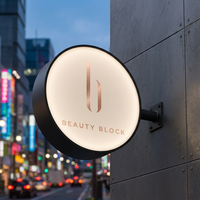 Boîte lumineuse publicitaire extérieure en aluminium imperméable avec logo personnalisé en relief et éclairage LED
