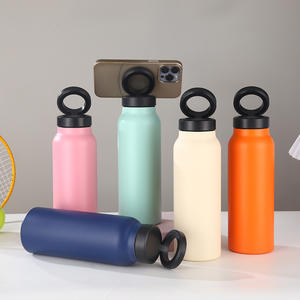 Botella de Agua de 24oz/32oz con Soporte para Móvil, Botella de Agua Deportiva de Acero Inoxidable con Soporte Magnético para Teléfono, Soporte para Teléfono - Product Image 4