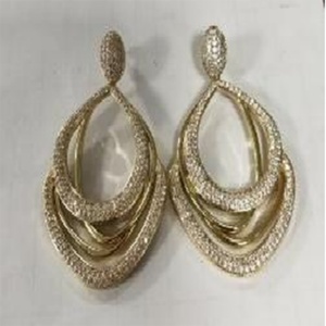 Pendientes de latón Arest con baño de oro y circonitas cúbicas microincrustadas en forma de gota para mujer - Product Image 6