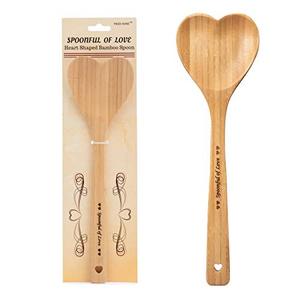 Cucchiai a cuore in legno cucchiaio di bambù a forma di cuore utensili da <span class=keywords><strong>cucina</strong></span> per cucinare con amore, regali unici per <span class=keywords><strong>la</strong></span> festa della mamma per i cuochi - Product Image 1