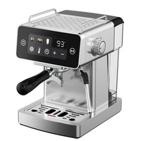 Machine à café expresso semi-automatique commerciale en acier inoxydable électrique 240 ml, système de brassage d'eau chaude, pression de 19 bars