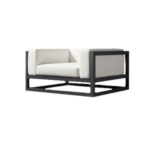 Canapé d'extérieur en forme de L, structure en alliage d'aluminium, imperméable, design, une place, pour villa, cour, usage de loisirs - Product Image 2