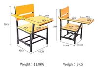 Chaise de classe pliable en bois avec table intégrée et tableau d'écriture pour étudiants – Fournisseurs de mobilier scolaire moderne