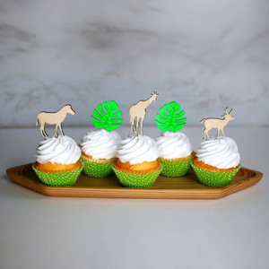 Adornos de Acrílico para Cupcakes con Temática de Animales, Dulces y Deliciosos, para Decoración de Pasteles de Cumpleaños con Temática de Selva y Safari - Product Image 3
