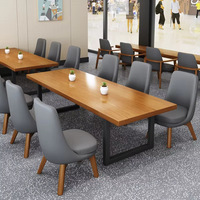 Ensemble de chaises de café nordiques, fauteuil en bois massif, table ronde en bois, ensemble de salle à manger pour salon de thé, café, restaurant