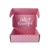 Boîte d'expédition en carton ondulé personnalisée de haute qualité avec logo, pour chaussettes, robes, perruques, ensembles de beauté et soins de la peau, recyclable, auto-érectible, gaufrée, finition mate