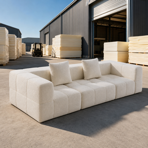 Sofá de Tres Plazas Comprimido en Caja, en Oferta, Muebles Modernos para Sala de Estar, Sofá Esquinero Convertible de Esponja - Product Image 1