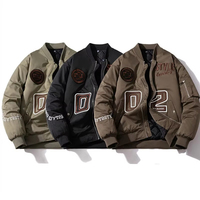 LAYENNE Blouson Bomber Homme Haute Qualité Style Vintage Hiver Automne Brodé Coupe-Vent Type Varsity
