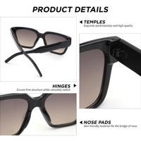 Lunettes de soleil tendance 2026 de créateur, surdimensionnées, carrées, dégradées, pour hommes et femmes, avec logo personnalisé en usine, vente en gros