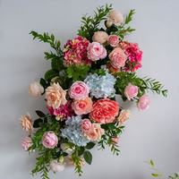 Boule de fleurs artificielles en soie colorée, à suspendre au mur ou à poser au sol, pour décorations de mariage