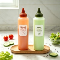 Conteneur personnalisé pour condiments et mayonnaise de 10 oz, bouteille en plastique de 300 ml de qualité alimentaire pour sauce piquante, bouteille d'huile d'olive de 500 ml avec bouchon à vis