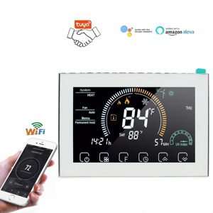 24 Vac Home Black touch wifi thermostat de <span class=keywords><strong>climatiseur</strong></span> programmable thermostat intelligent à un ou plusieurs étages pour four - Product Image 3