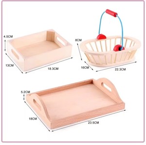 <span class=keywords><strong>Montessori</strong></span> giocattoli educativi <span class=keywords><strong>cucina</strong></span> in legno taglio giocattolo cassa di tagliare e giocare frutta e verdura assortita Set - Product Image 5