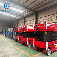 Mini plateforme élévatrice à ciseaux électrique autopropulsée 4m 320kg, plateforme de travail intérieure compacte à largeur réduite