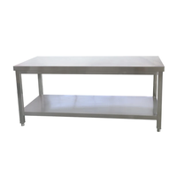 Table de préparation en acier inoxydable robuste, résistante à la corrosion, avec étagère et pare-éclaboussures, pour cuisine de restaurant, capacité de charge de 300 kg/m