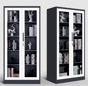 Armoire de remplissage d'étagère de bureau bon marché avec 2 portes en verre battantes meuble de rangement pour <span class=keywords><strong>burea</strong></span> - Product Image 4