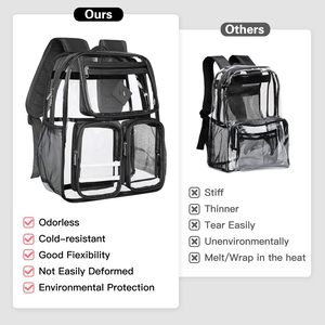 Mochila Escolar Transparente de PVC con Logotipo Personalizado, Resistente, con Triple Costura y Correas de Hombro Reforzadas, Gran Venta - Product Image 5