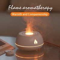 Nouveau diffuseur d'huiles essentielles à flamme simulée alimenté par USB, dégradé sept couleurs, humidificateur ultrasonique d'aromathérapie 130 ml pour la maison