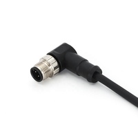 Connecteur d'aviation KRONZ M12 mâle 4 broches à angle droit, pré-assemblé, câble PVC blindé de 5 m, étanche IP67 pour l'automatisation industrielle