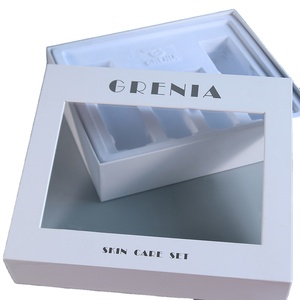cuidado de la piel <span class=keywords><strong>productos</strong></span> embalaje blanco caja de regalo con ventana PVC transparente tapa - Product Image 1