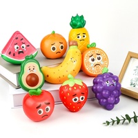 Jouets Squishy en forme de fruits (Fraise, Ananas, Raisin, Pastèque) en PU à rebond lent, anti-stress, cadeau pour enfants de 8 à 13 ans, unisexe
